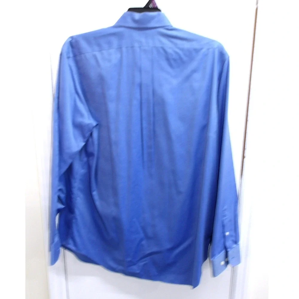 Banana Republic Non-Iron Classic Fit Dress Shirt Mens Large 16-16.5 Blue /#26354